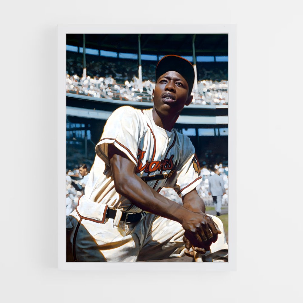 Poster Hank aaron batte – affiche Baseball (vue 3)